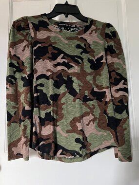 Veronica Beard Camo Long Sleeve Tee - 100% Pima Cotton
